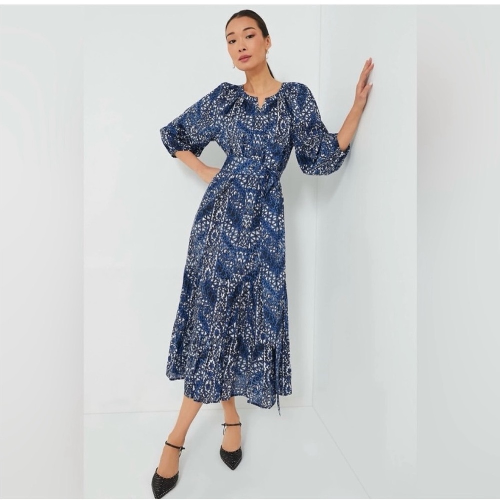 NWT Tuckernuck Montecitos Lyles Midnight Navy Floral Maxi Dress, 3/4
Sleeve